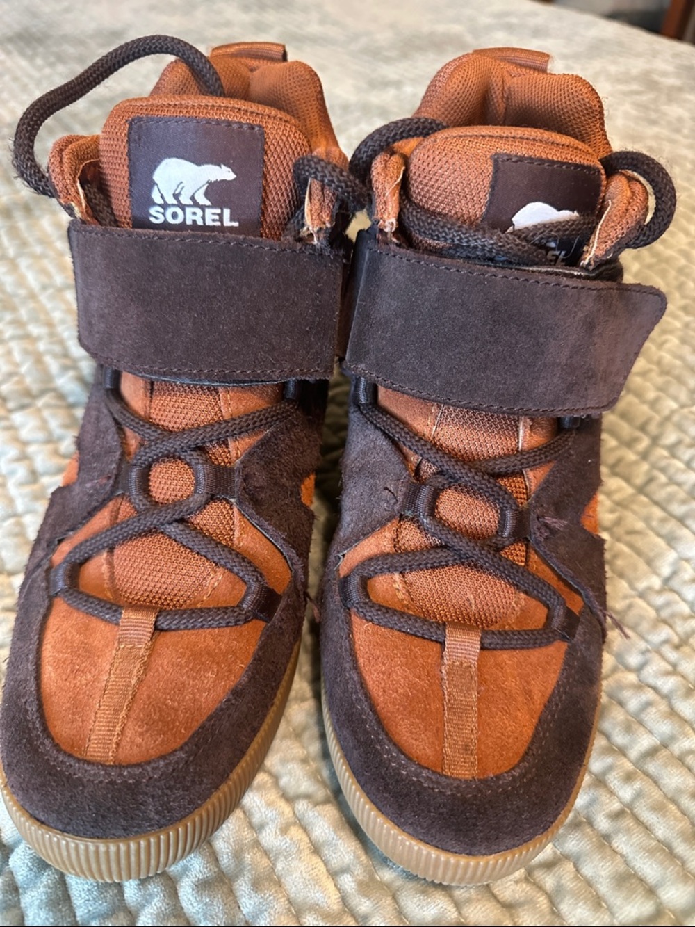 Sorel women’s Brown and Rust Suede High-Top Boots